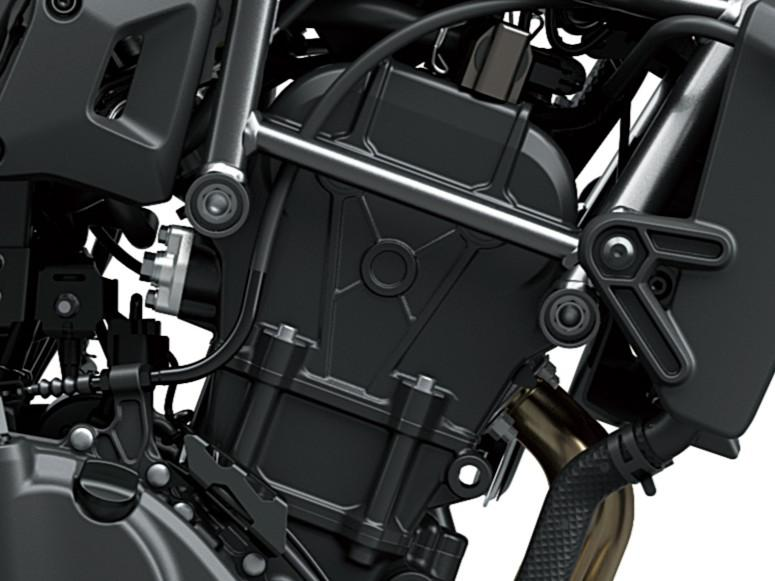 A Ninja-alapú, soros kéthengeres erőforrás erőteljes alsó fordulati teljesítménnyel.