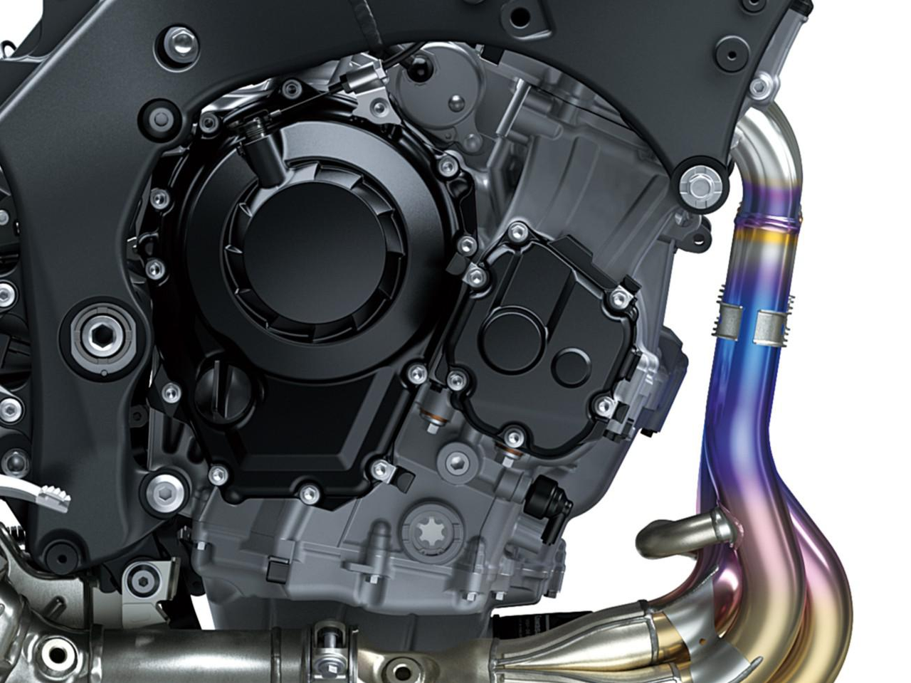 Erőteljes, 998 cm³-es, folyadékhűtéses, négyütemű, soros négyhengeres erőforrás.