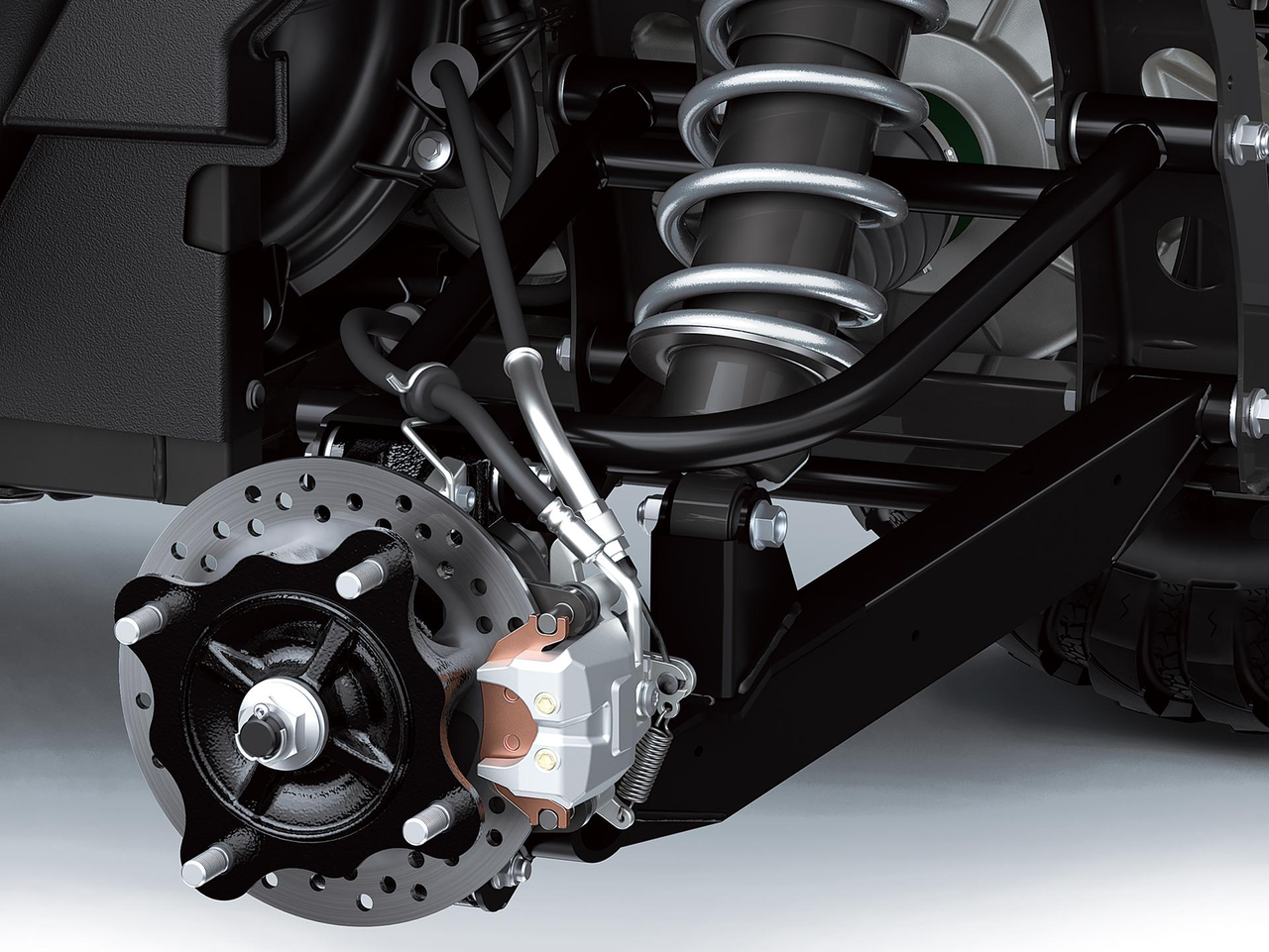 Hosszabb rugóúttal rendelkező kettős keresztlengőkaros felfüggesztés