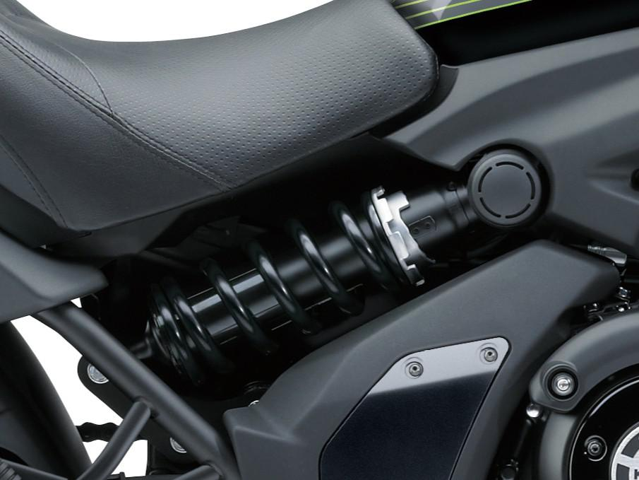 Himbarendszerrel ellátott, oldalra döntött központi hátsó rugóstag