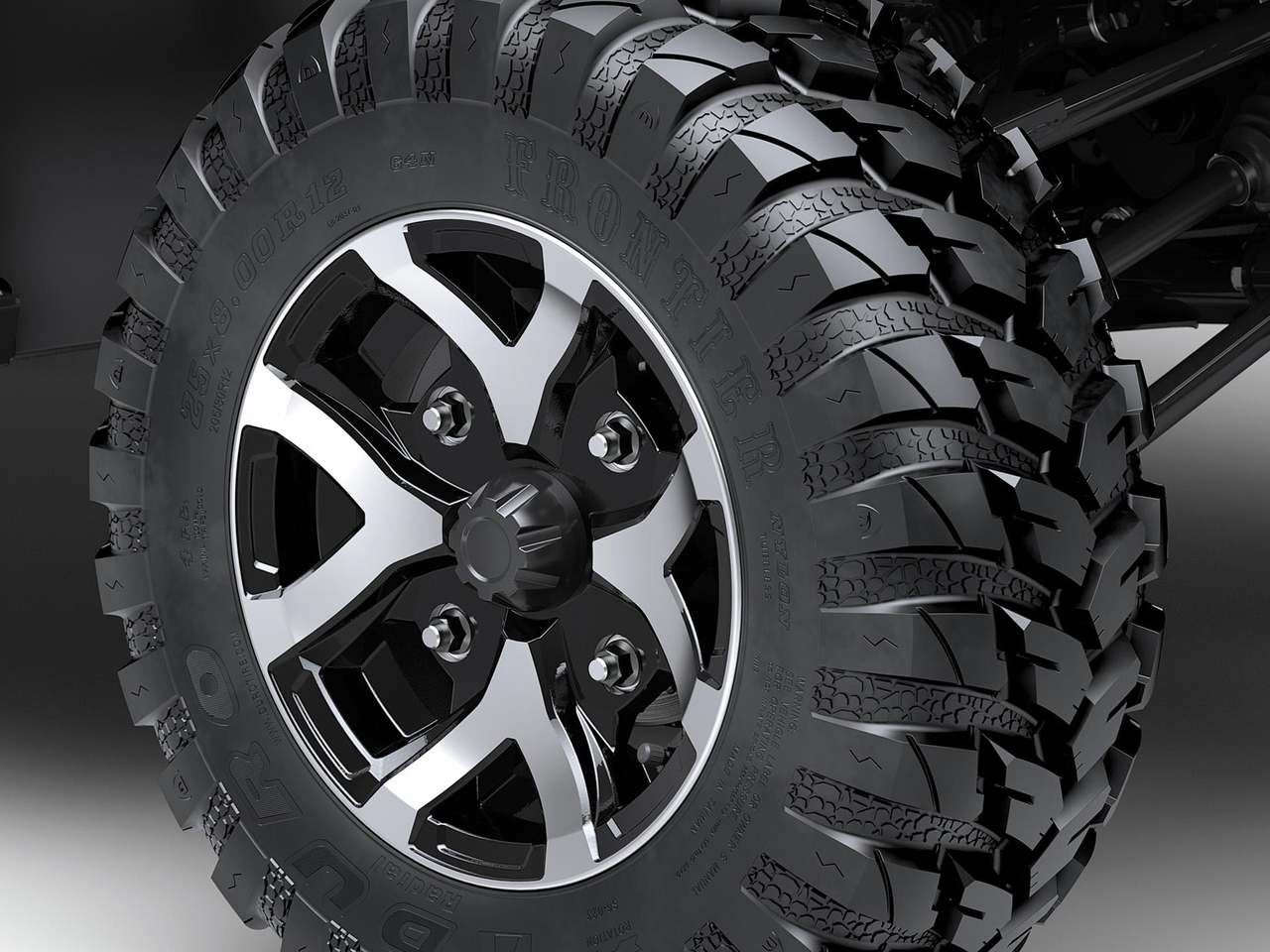 Masszív 25”-os abroncsok