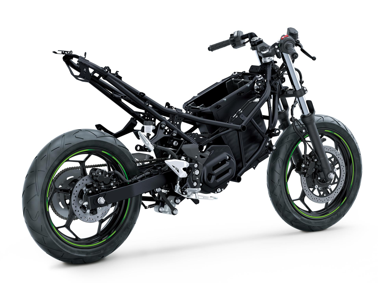 Masszív felépítés: Kawasaki-tervezésű motorkerékpár-váz